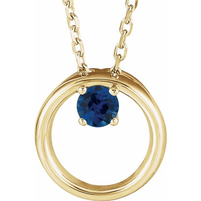 Panita Blue Sapphire 4 Prong  Necklace