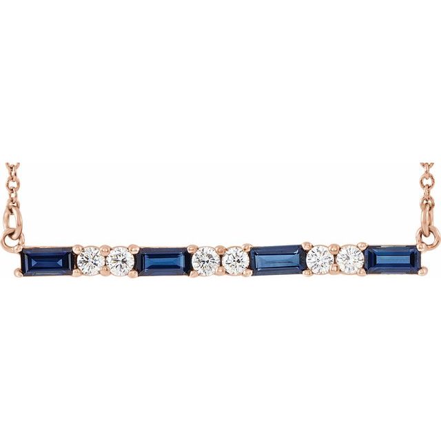 Paniz Blue Sapphire Shared Prong  Necklace