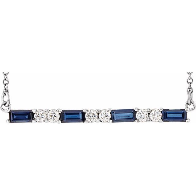 Paniz 1.38 Carat Blue Sapphire Shared Prong  Necklace