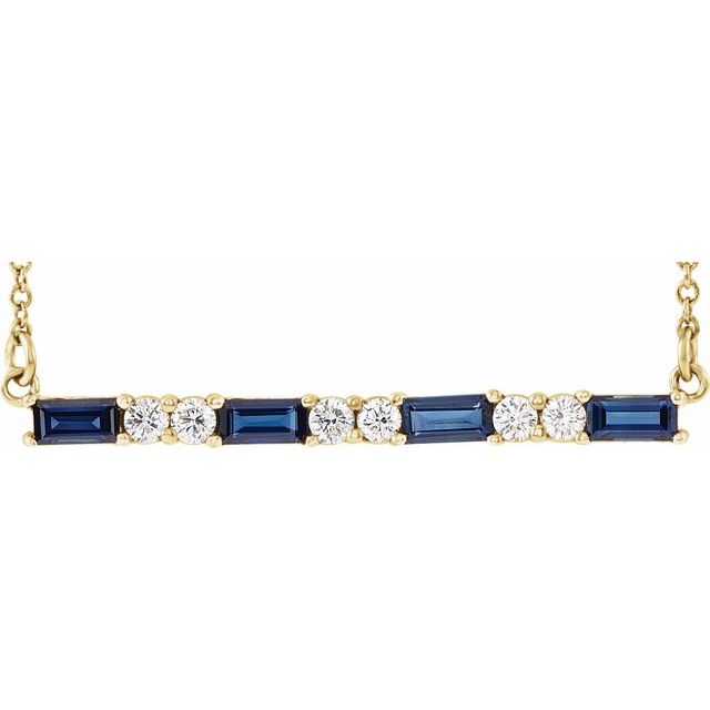 Paniz Blue Sapphire Shared Prong  Necklace