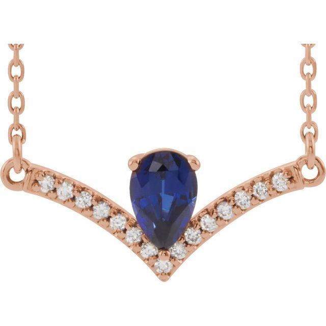 Panjai Blue Sapphire 3 Prong  Necklace