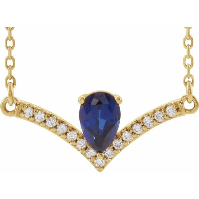 Panjai Blue Sapphire 3 Prong  Necklace