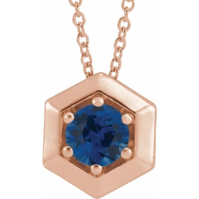 Pankti Blue Sapphire 6 Prong  Necklace