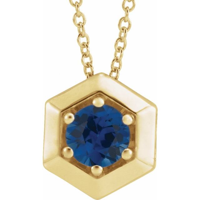 Pankti Blue Sapphire 6 Prong  Necklace