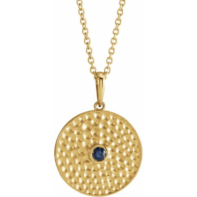 Paradise Blue Sapphire Bezel Set  Necklace
