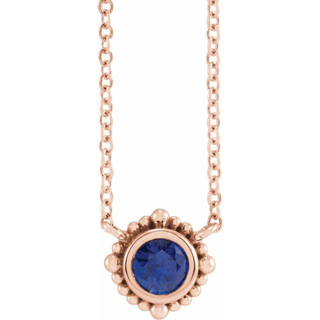 Parama Blue Sapphire Bezel Set  Necklace
