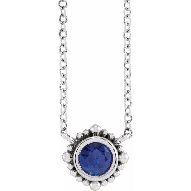 Parama 0.34 Carat Blue Sapphire Bezel Set  Necklace