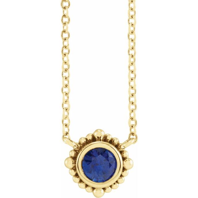 Parama Blue Sapphire Bezel Set  Necklace