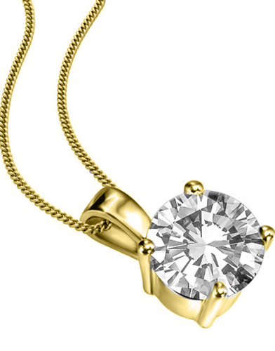 Quenylda Natural Diamond 4 Prong  Necklace