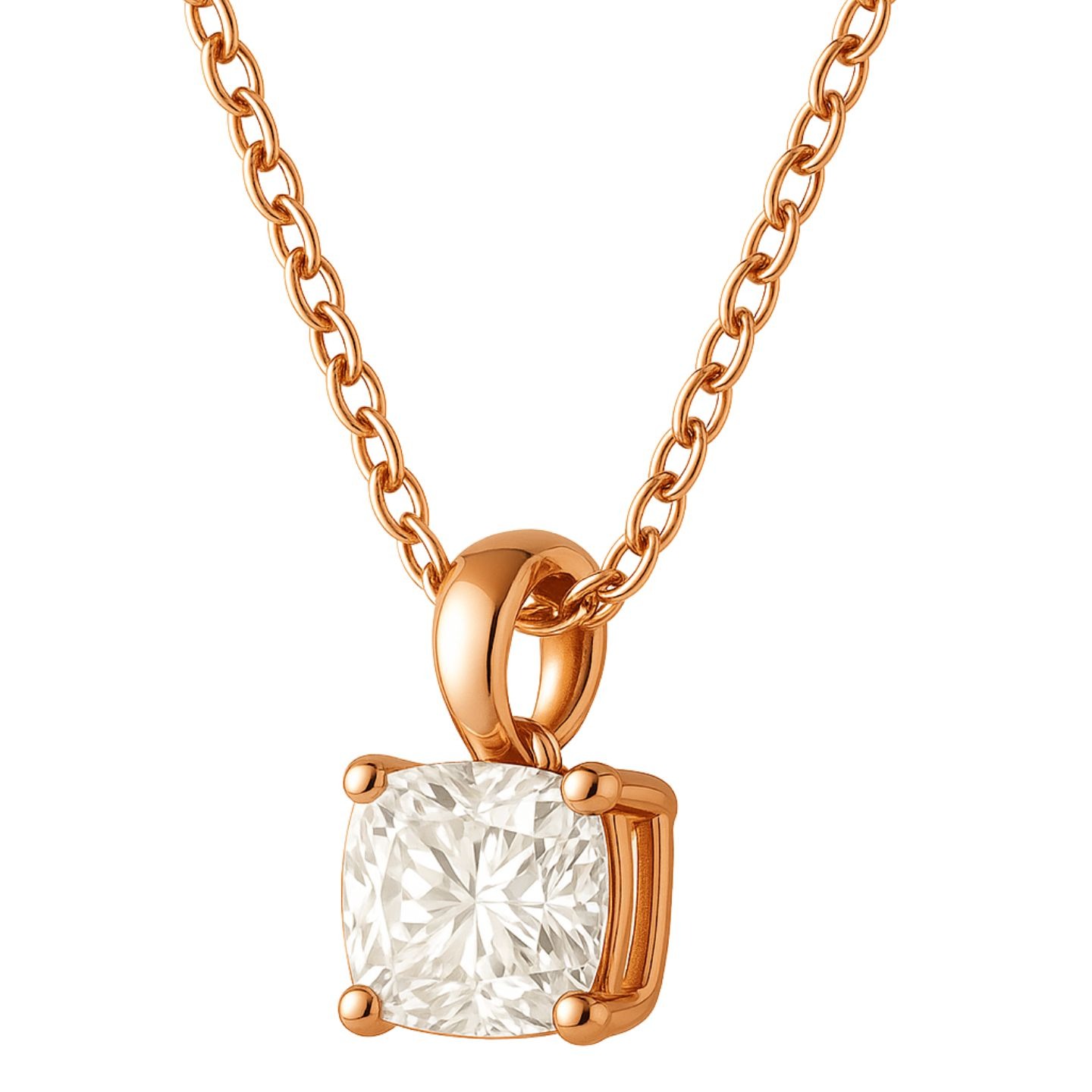 Quella 4 Prong Solitaire Pendant Necklace