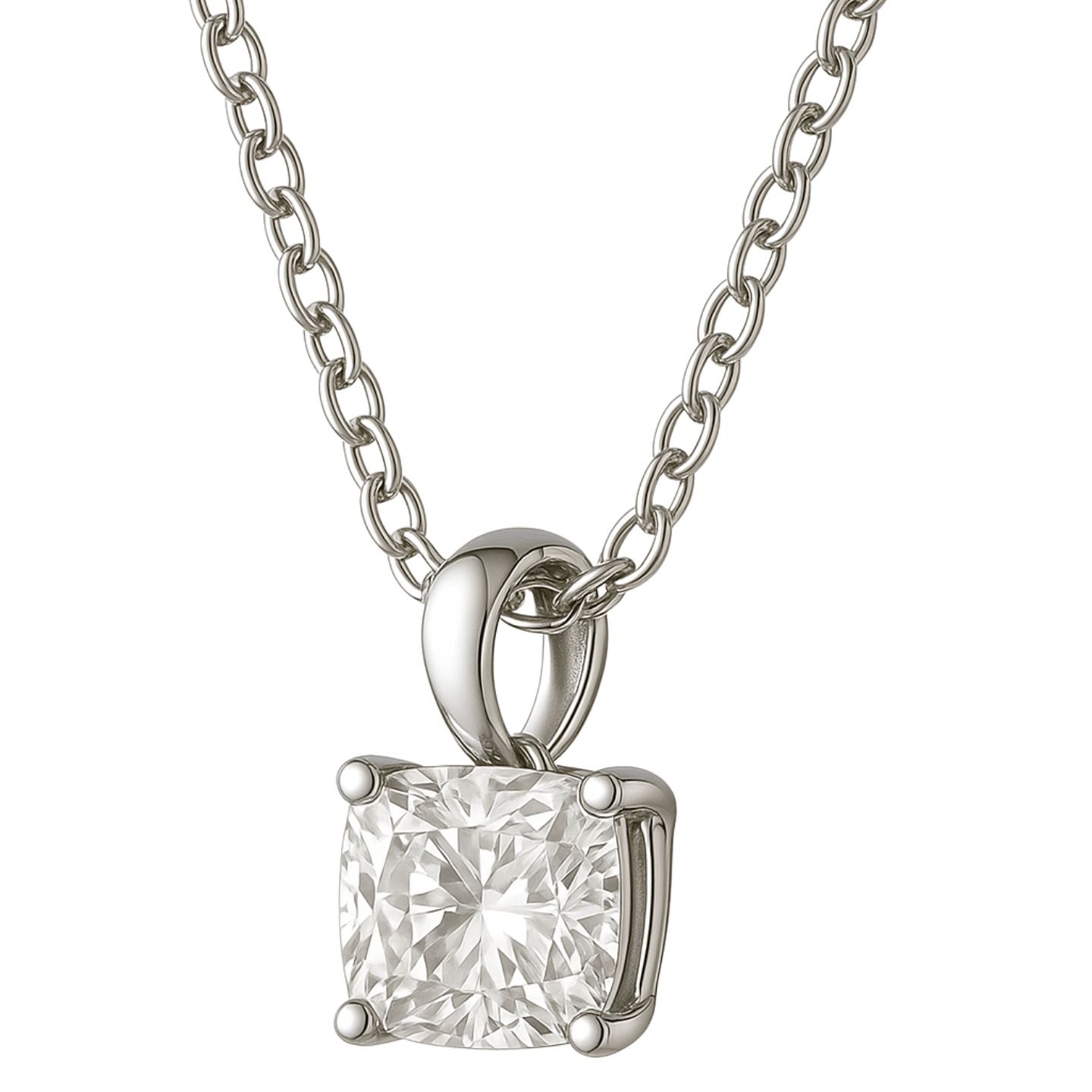Quella 4 Prong Solitaire Pendant Necklace