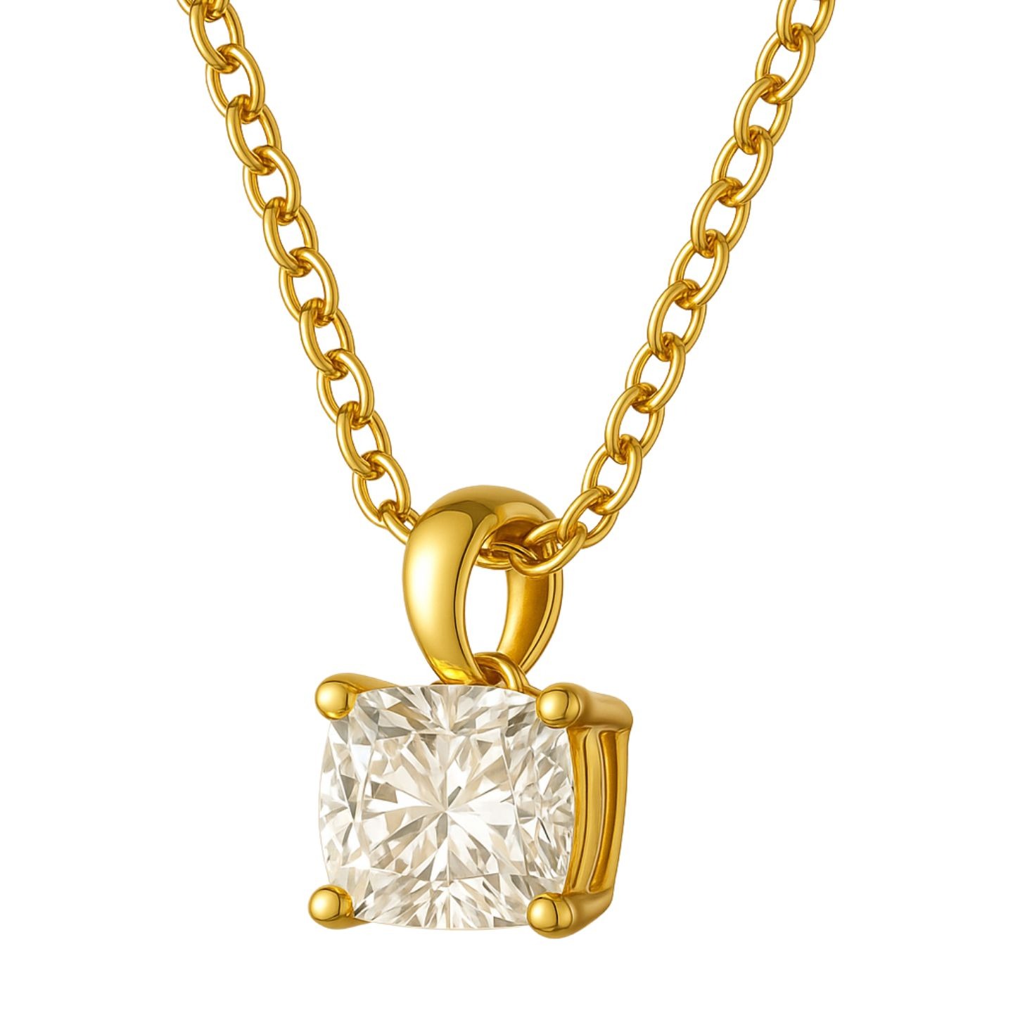 Quella 4 Prong Solitaire Pendant Necklace