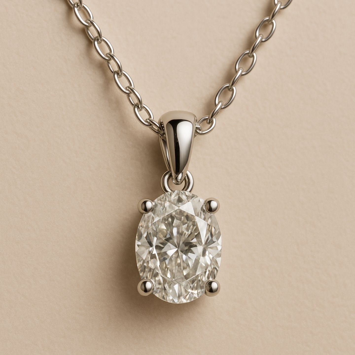 Quenie 4 Prong Solitaire Pendant Necklace