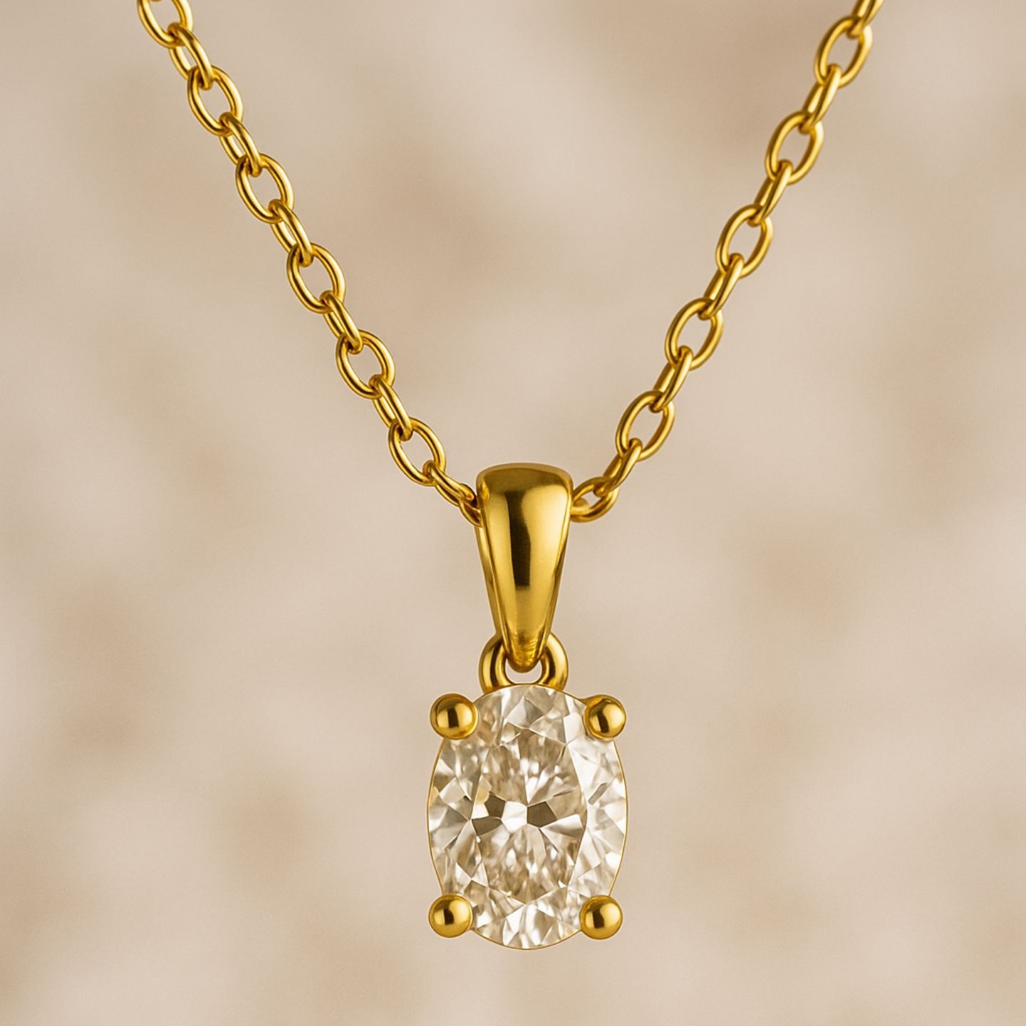 Quenie 4 Prong Solitaire Pendant Necklace