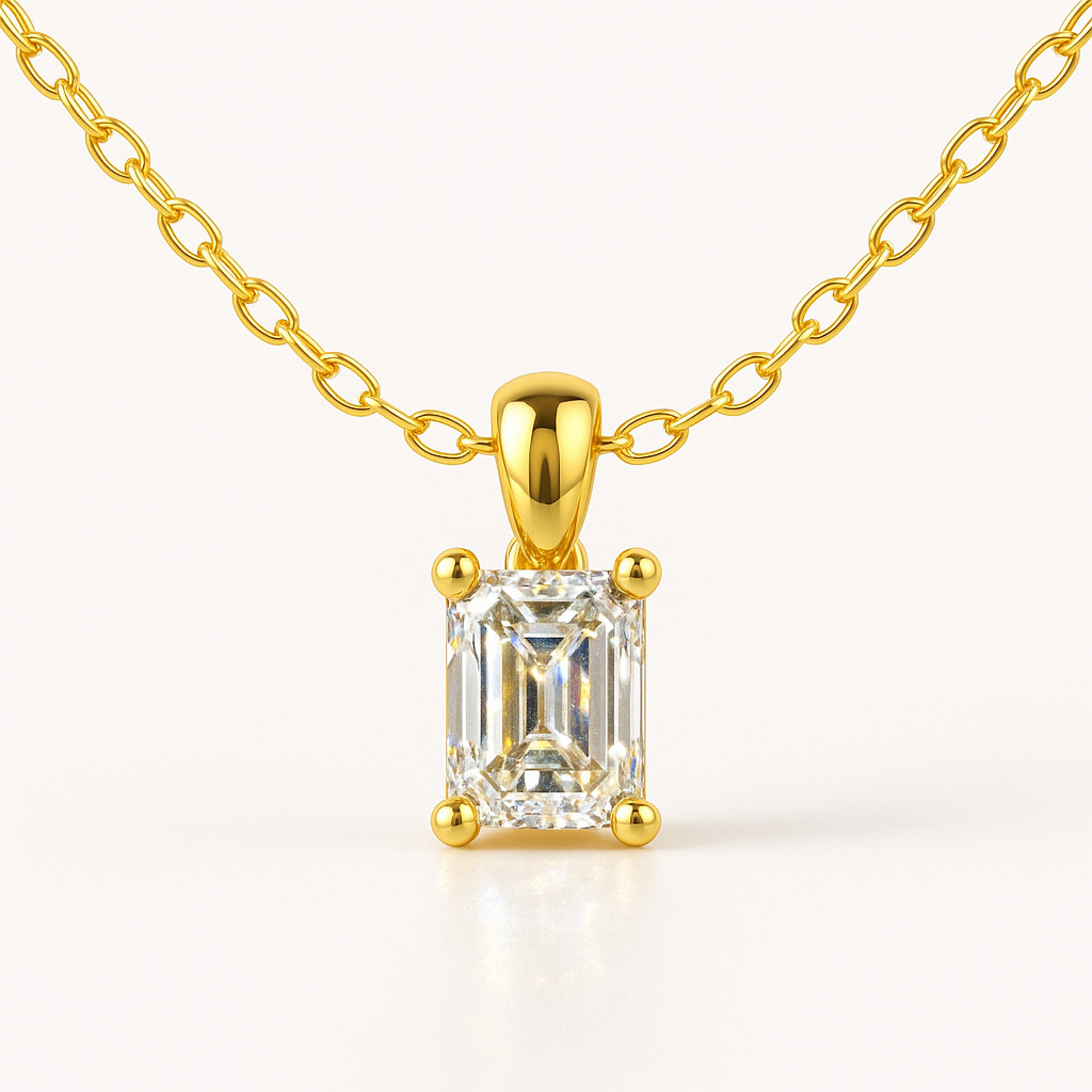 Rutina Lab Grown Diamond Yellow Gold 4 Prong  Necklace