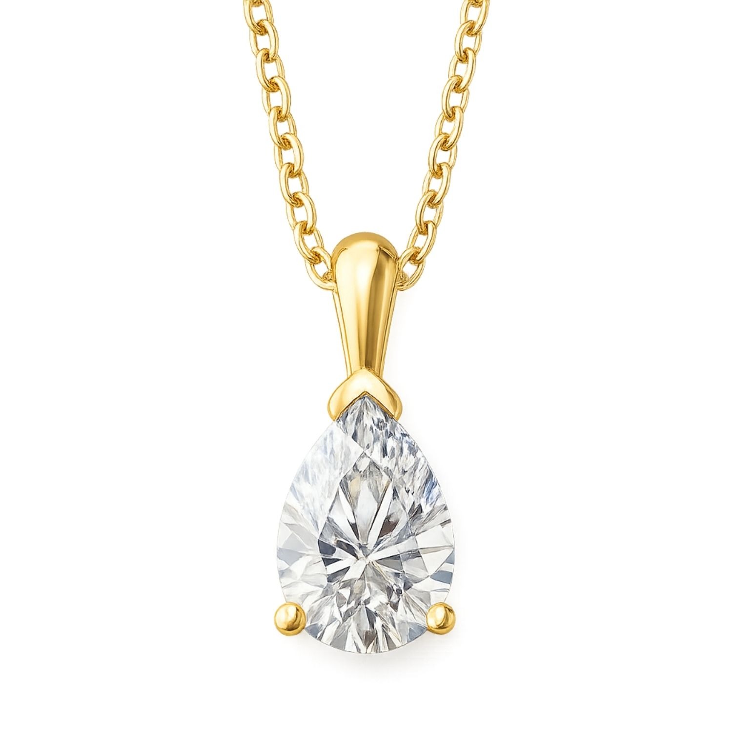 Quena 3 Prong Solitaire Pendant Necklace