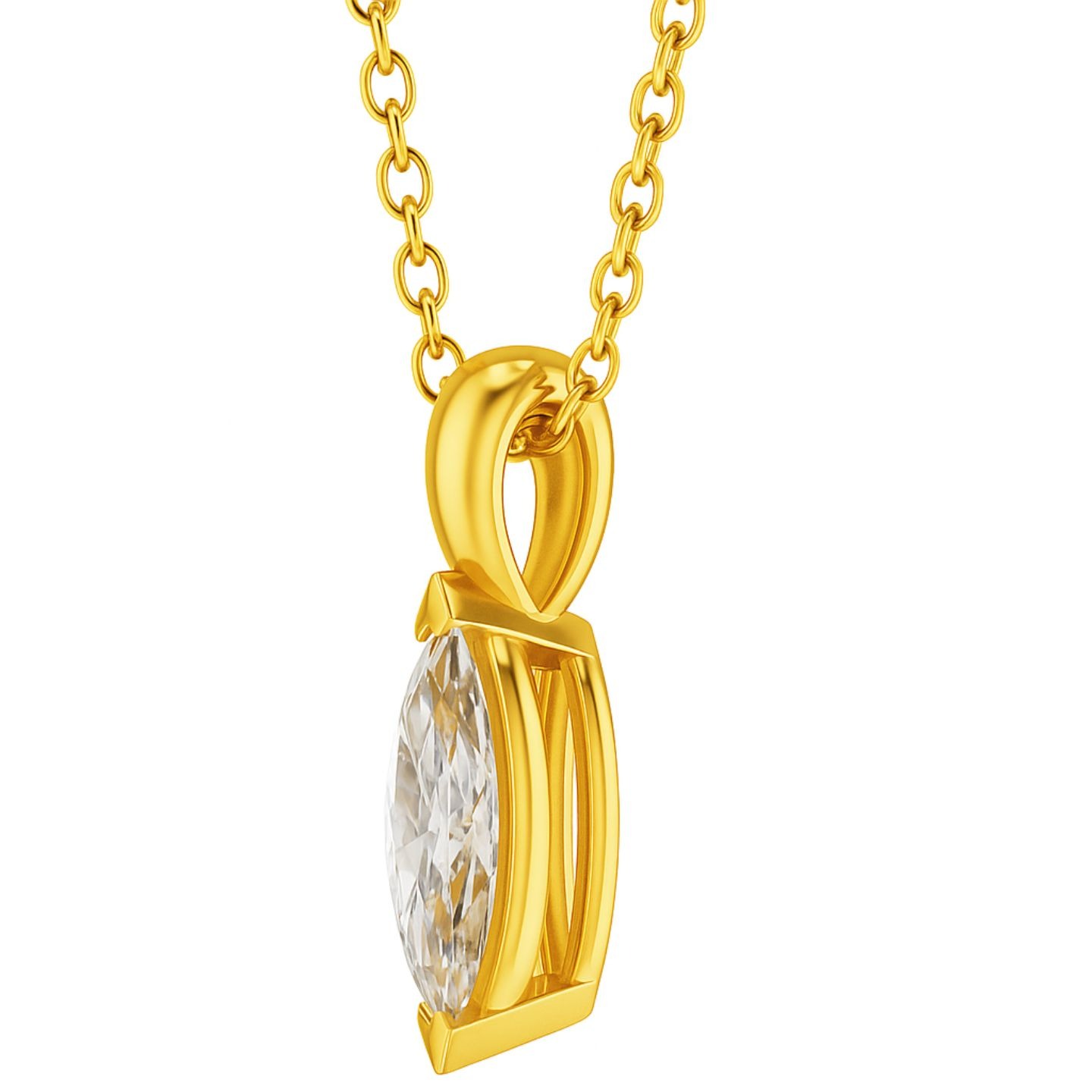 Queneua 2 Prong Solitaire Pendant Necklace | Sunshine Diamonds