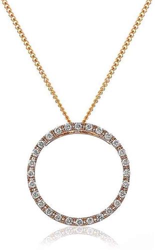 0.5 Ct Lab-Created Diamond Round Cut Philberta  Circle Pendants Necklaces in Silver 925