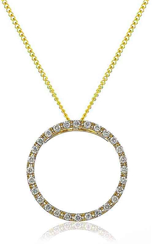 0.5 Ct Lab-Created Diamond Round Cut Philberta  Circle Pendants Necklaces in Silver 925