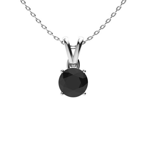 Tinkerbell 0.50 - 1.75 Carat Black Diamond 4 Prong  Necklace