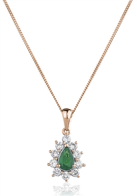 Willow Emerald Prong Set  Necklace