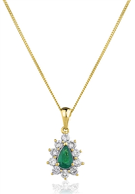 Willow Emerald Prong Set  Necklace