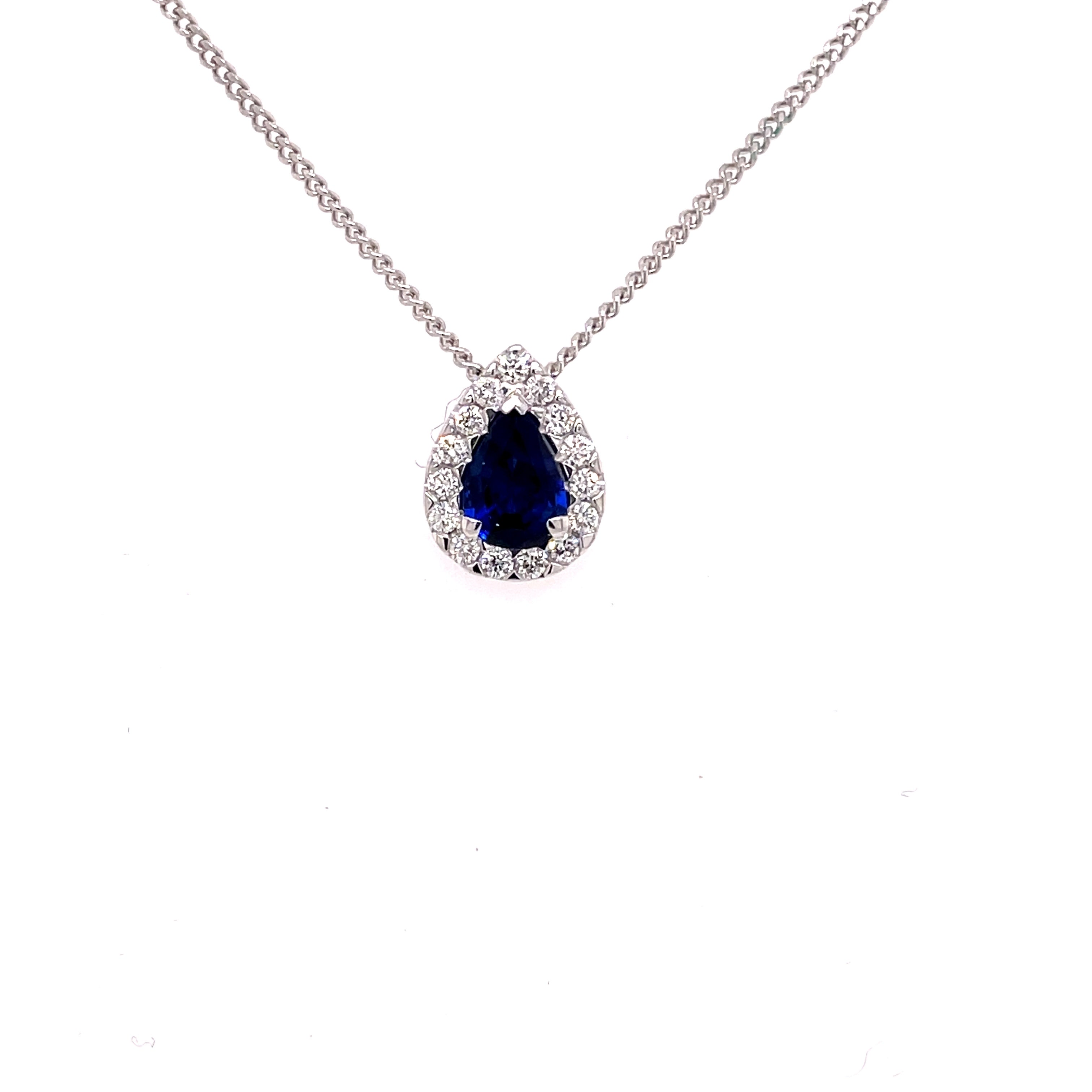 Panan 1.00 Carat Blue Sapphire Prong Set  Necklace