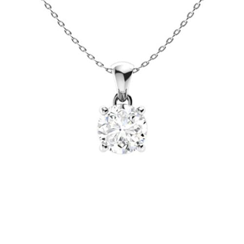0.85 Ct Round Cut Veda  Moissanite Diamond Pendants Necklaces in Silver 925