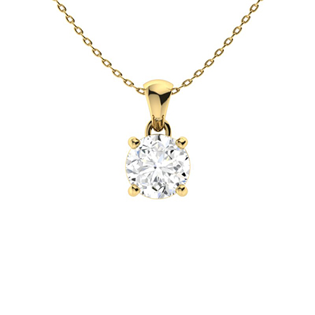0.85 Ct Round Cut Veda  Moissanite Diamond Pendants Necklaces in Silver 925