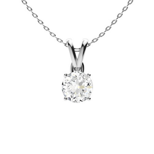 0.10-3.00 Carat 4 Prong Round Diamond Pendant