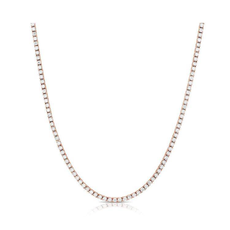 6 Ct Natural Round Cut Tamsen  Diamond Necklaces in 9K White Gold