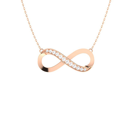 0.1 Ct Lab-Created Diamond Round Cut Vianca  Chain Necklaces in Silver 925