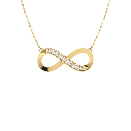 0.1 Ct Lab-Created Diamond Round Cut Vianca  Chain Necklaces in Silver 925