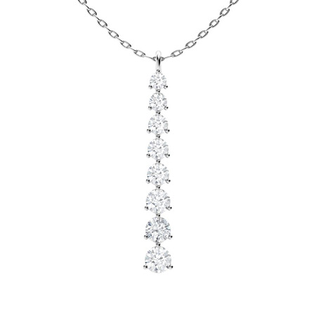 0.5 Ct Lab-Created Diamond Round Cut Theronda  Journey Pendants Necklaces in Silver 925