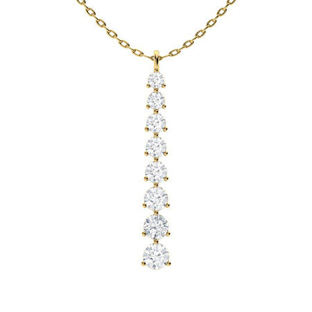 0.5 Ct Lab-Created Diamond Round Cut Theronda  Journey Pendants Necklaces in Silver 925