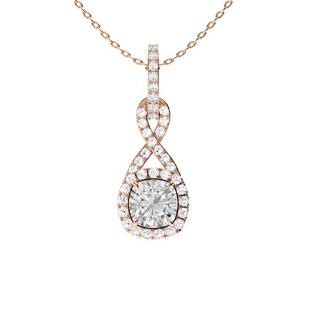 0.7 Ct Lab-Created Diamond Cushion Cut Treyce  Drop Pendants Necklaces in Silver 925