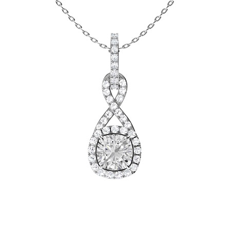 0.7 Ct Lab-Created Diamond Cushion Cut Treyce  Drop Pendants Necklaces in Silver 925