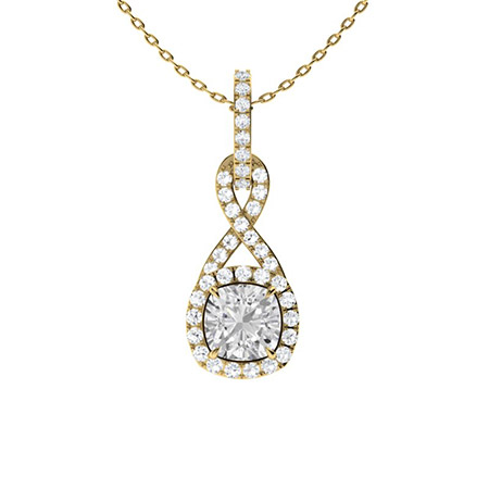 0.7 Ct Lab-Created Diamond Cushion Cut Treyce  Drop Pendants Necklaces in Silver 925