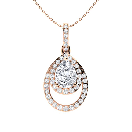 0.15 Ct Lab-Created Diamond Pear Cut Tryssa  Drop Pendants Necklaces in Silver 925