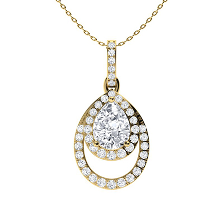 0.15 Ct Lab-Created Diamond Pear Cut Tryssa  Drop Pendants Necklaces in Silver 925