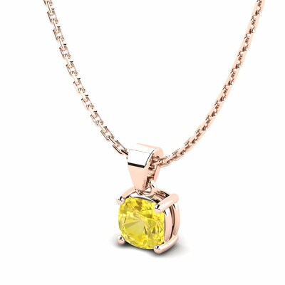 Tyrianne 0.50 - 0.75 Carat 4 Prong Yellow Diamond Pendant Necklace | Sunshine Diamonds