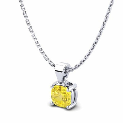 Tyrianne 0.50 - 0.75 Carat 4 Prong Yellow Diamond Pendant Necklace | Sunshine Diamonds