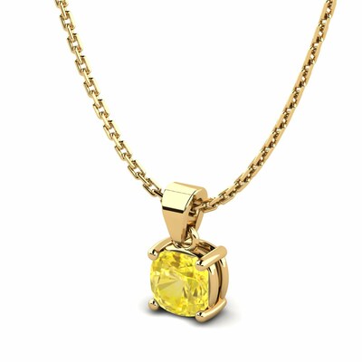 Tyrianne 0.50 - 0.75 Carat 4 Prong Yellow Diamond Pendant Necklace | Sunshine Diamonds