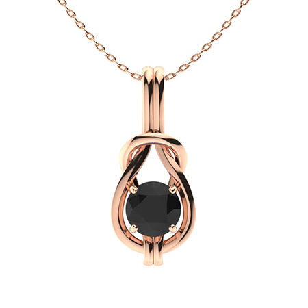 Udele Black Diamond 4 Prong  Necklace