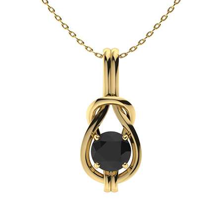 Udele Black Diamond 4 Prong  Necklace