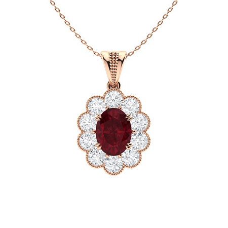 Prasheila Natural Ruby Double Prong  Necklace