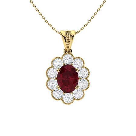Prasheila Natural Ruby Double Prong  Necklace