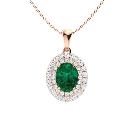 Winter Emerald 4 Prong  Necklace