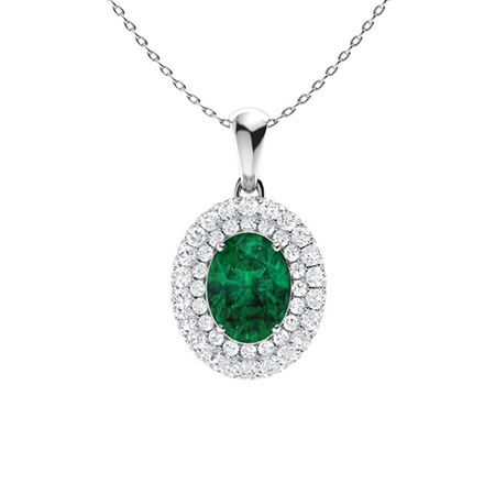 Winter 0.85 Carat Emerald 4 Prong  Necklace