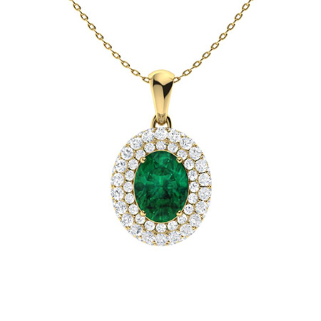 Winter Emerald 4 Prong  Necklace